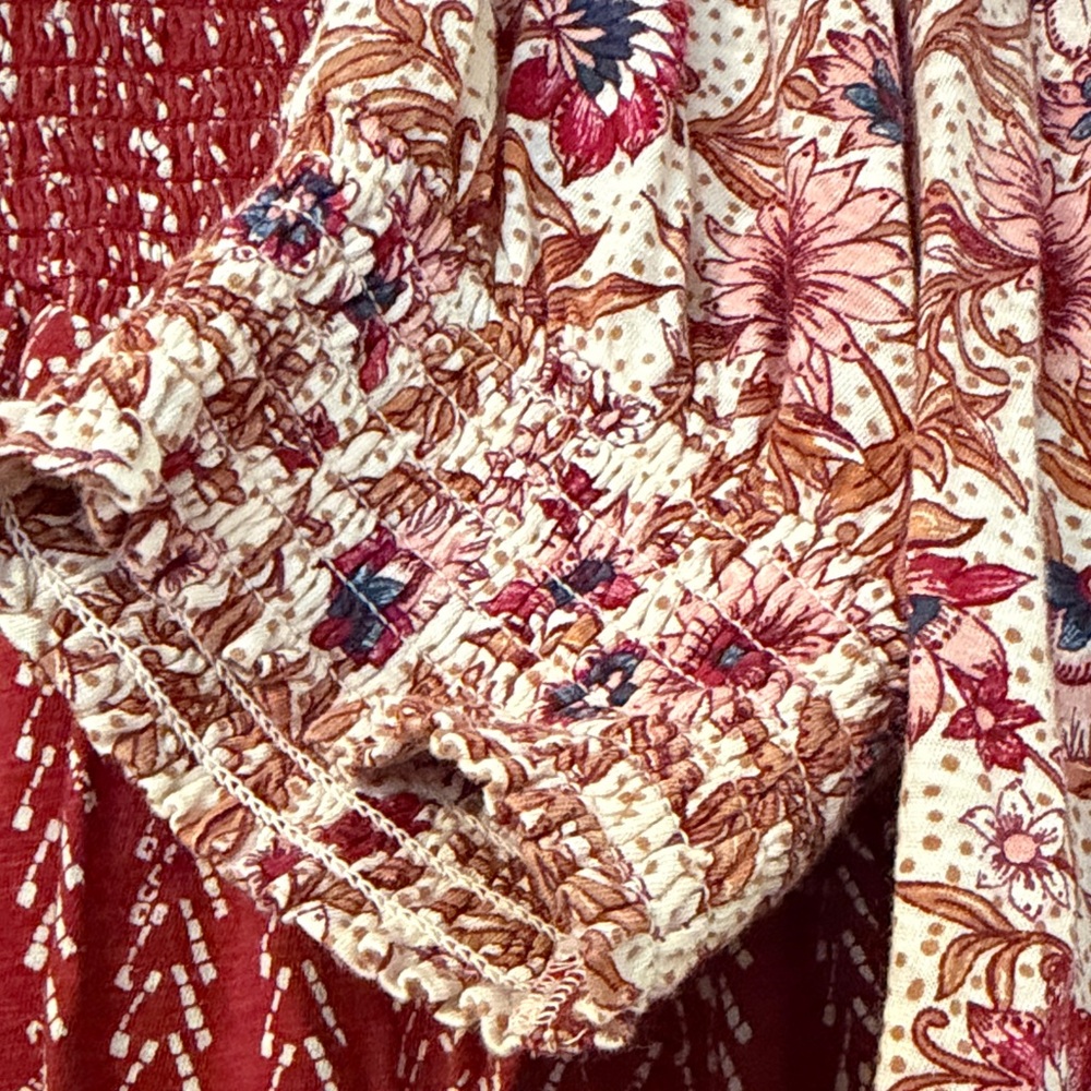 Lucky Brand Bundle Red, Pink, and Cream Blouses - Picture 3 of 10